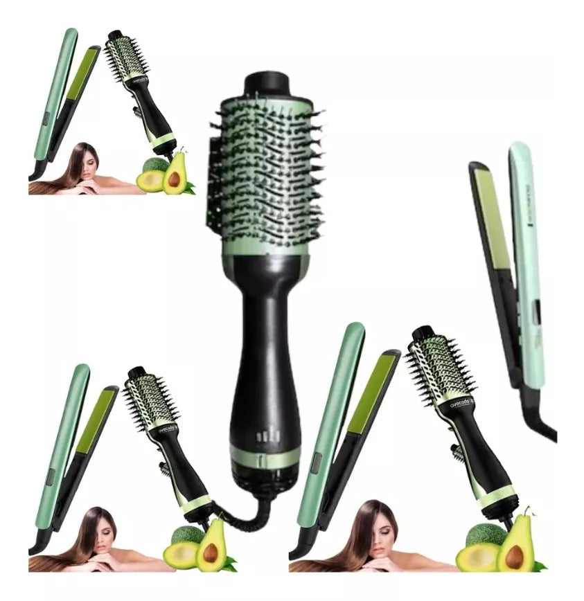 Plancha y Cepillo 3D REMINGTON Shine Therapy con aguacate y macadamia